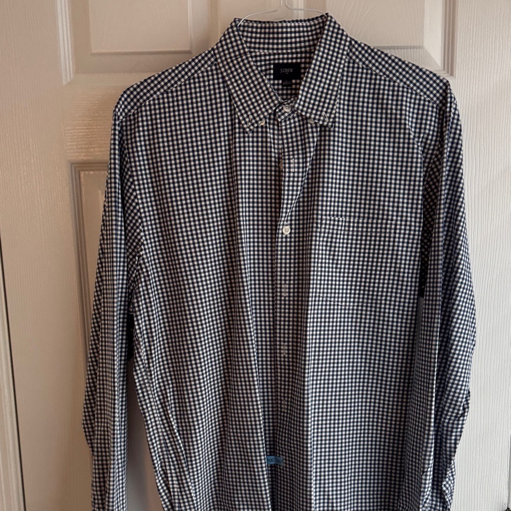 J. Crew Factory Black and White Gingham Shirt